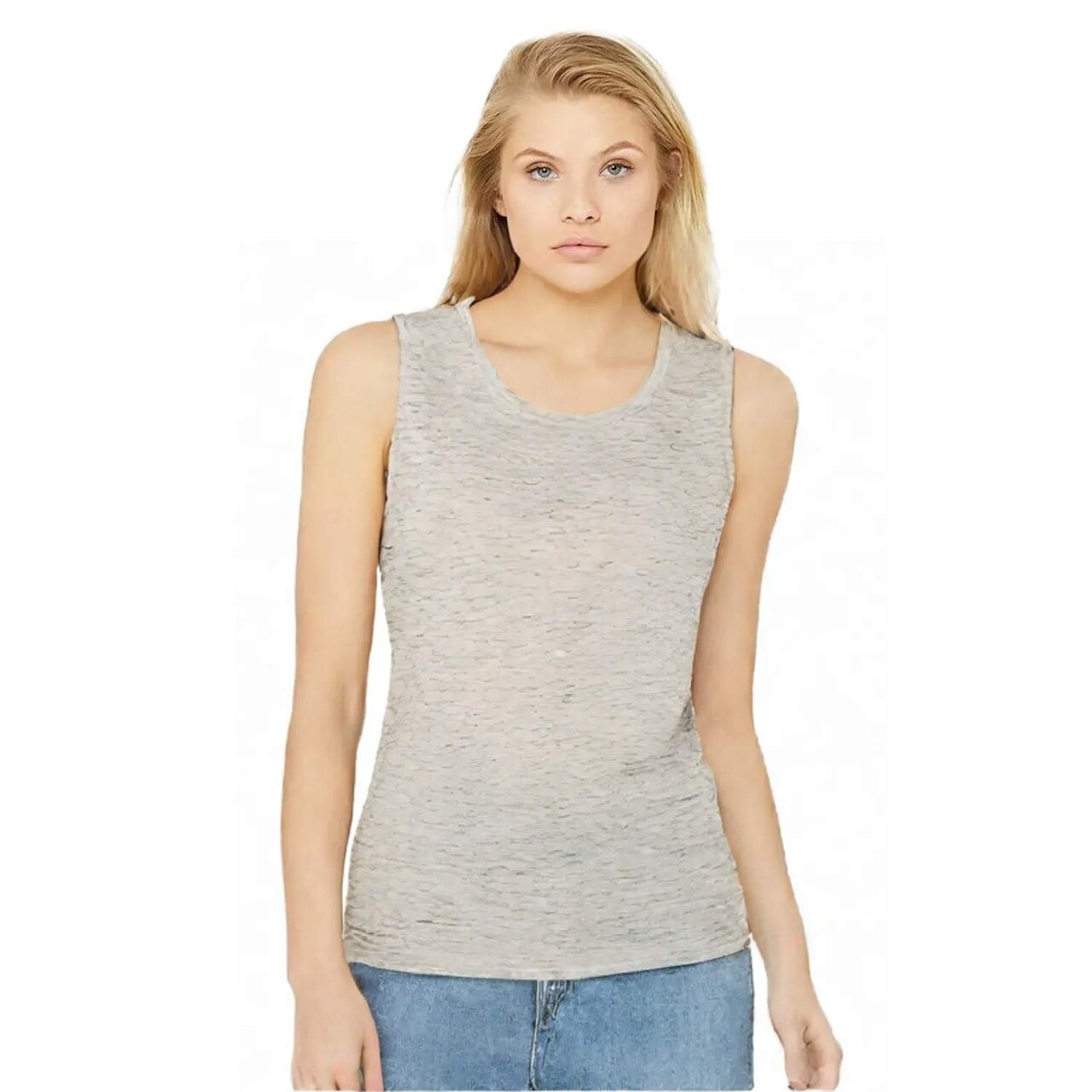 BELLA + CANVAS Women’s Flowy Scoop Muscle Tank Top for Gym & Casual Summer Wear